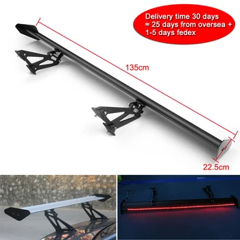 

Areyourshop Universal Sedan Aluminum GT Rear Trunk Wing Racing Spoiler With Red Light For BMW For Honda Car Accessories Parts