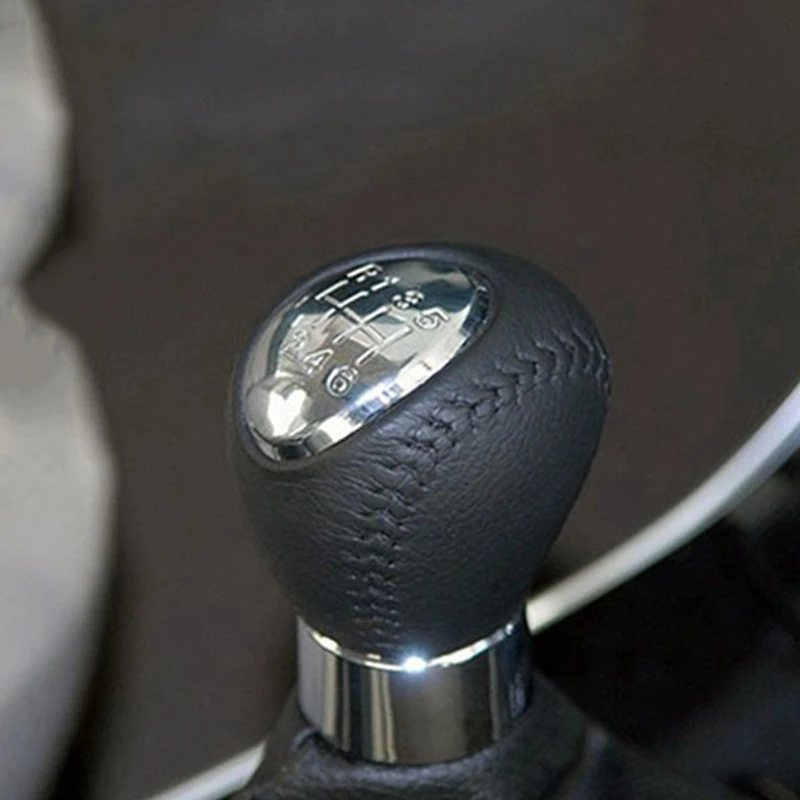 6 скоростей, кожа, хром, ручная ручка переключения передач для Mazda 6, Mazda 5, Mazda 3, рычаг, головка, Hanball, аксессуары для стайлинга автомобилей