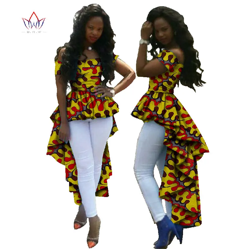 Летний топ африканская одежда Африканские Восковые хлопчатобумажные платья с принтом для Женщин Дашики размера плюс халаты Pour Les Femmes Africai WY615 - Цвет: 24