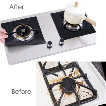 

8Pcs Gas Stove Burner Covers Non-Stick Stove Burner Liners 0.12mm Gas Range Protectors Stovetop Covers (Black)