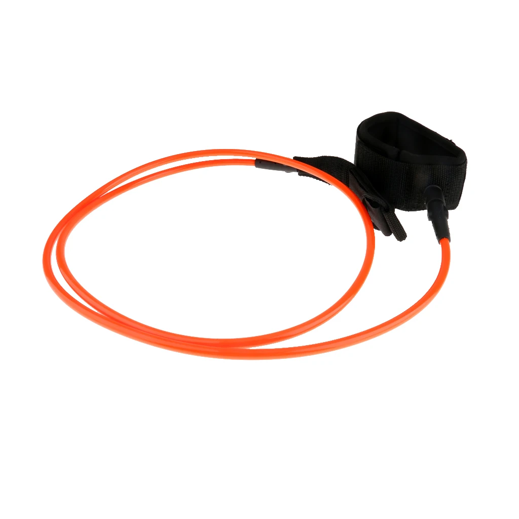 5ft Orange Straight TPU Surfboard Leash Surf Board Leg Rope - 7mm Thickness Stand UP Paddle Board Leash Strap