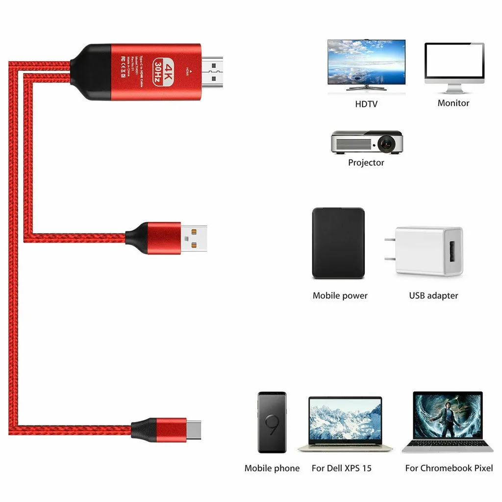 Ouhaobin type-C USB-C HDMI HD tv 4K кабель адаптер для samsung Note10/Note10+ HDMI-с поддержкой для ТВ для монитора