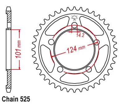 Цепь 525 37T 38T 41T мотоциклетная Задняя звездочка для KTM 1190 RC8 R 10 990 Superduke 950 LC8 Supermoto 990 SM R T
