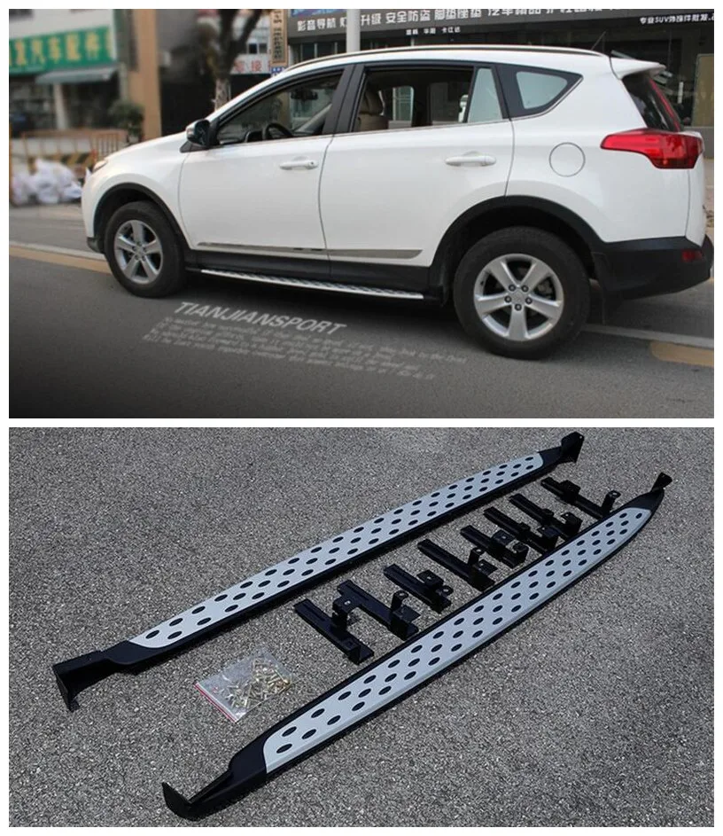 

High quality Car Aluminum alloy Running Boards Side Step Bar Pedals Fits For Toyota RAV4 2013 2014 15 2016 2017 2018 2019