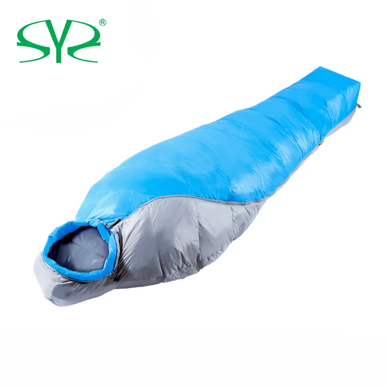 Free Shipping  Mummy Type Sleeping Bag Outdoor Ultralight Winter Autumn White Duck Down Sleeping Bag Adult Camping
