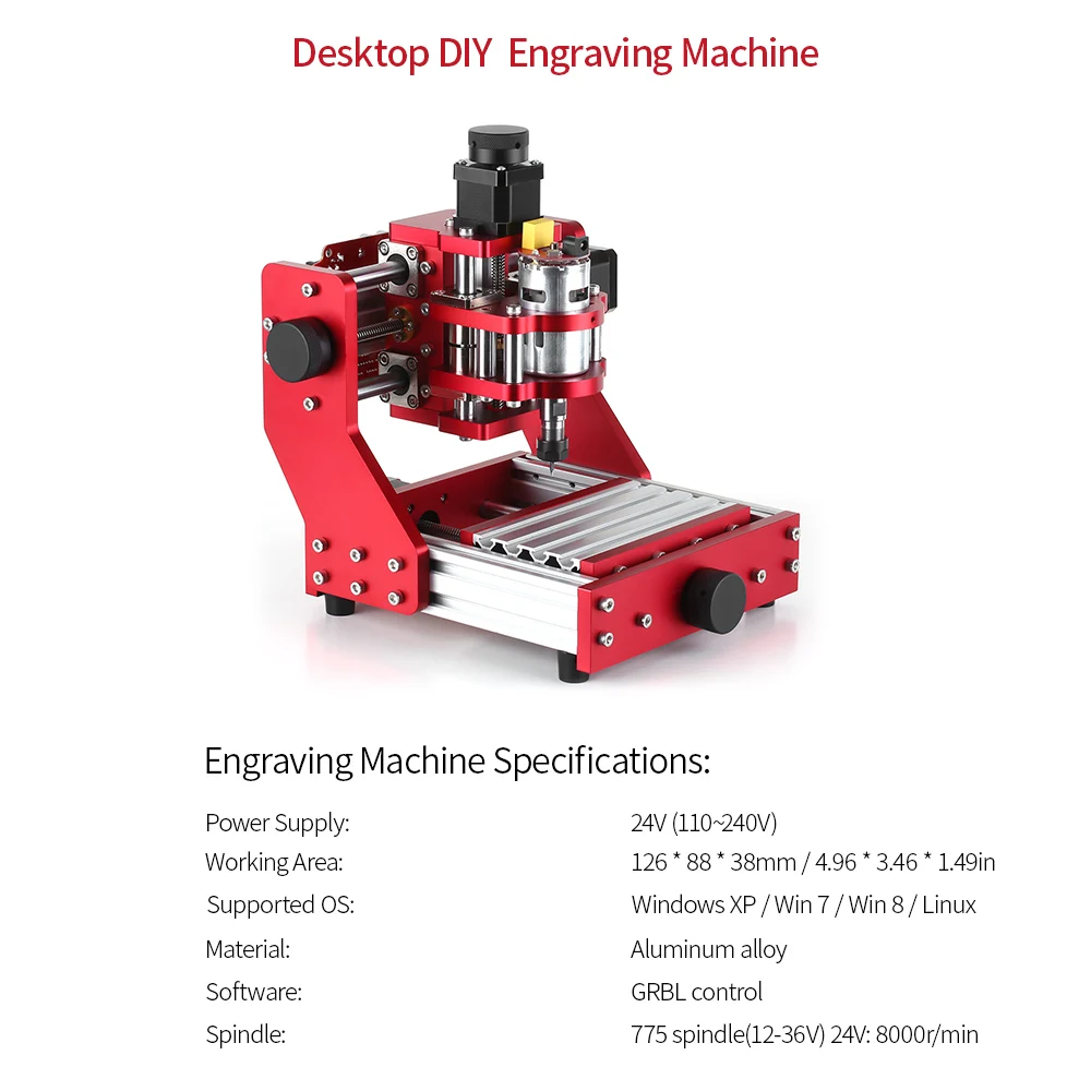 

Hot Mini Metal Milling CNC Router Laser Engraving Machine Tool Kit PCB Wood Milling Laser Engraver with ER11 Collet