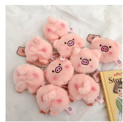 

Cartoon Animal Plush Stuffed Mini Pig Head Butt Toy Children Couple Pendant Brooch Girl Baby Plush Animal Kawaii Toy Keychain