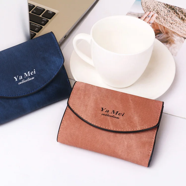 

2020 new short and simple denim women's small change bag 30% discount fresh multifunctional wallet wholesale