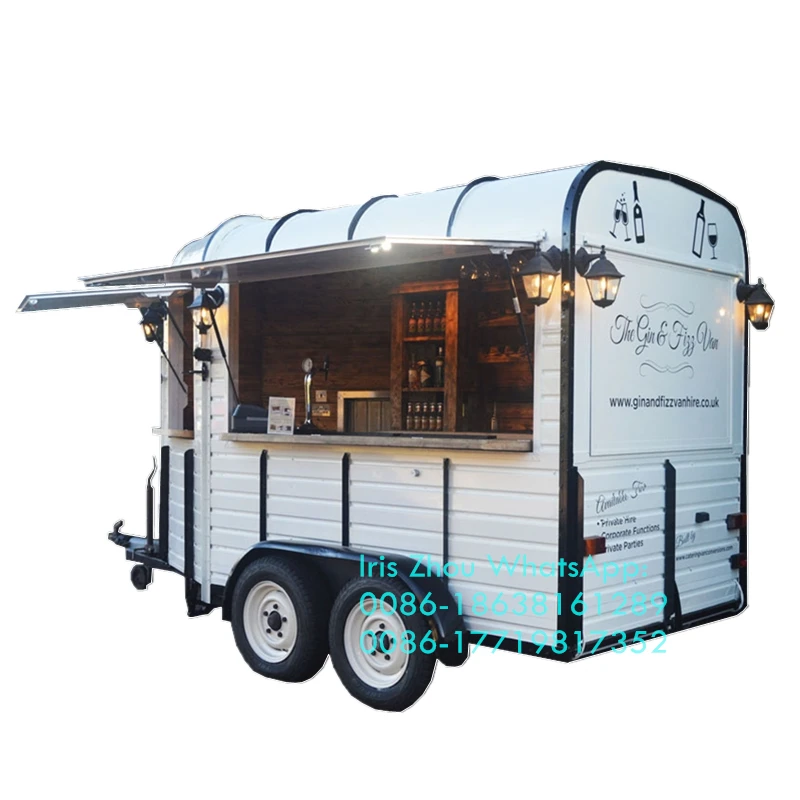 

Customized as photo vintage fast street vending carts, mobile horse box food trailer