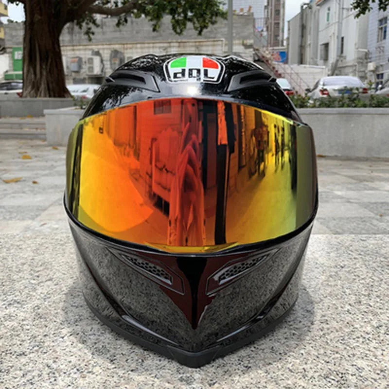 Мотоциклетный Полнолицевой мотоциклетный шлем Motocicleta Cascos мотоциклист скутер для верховой езды Gpr спойлер шлем, одобренный ECE - Цвет: gold