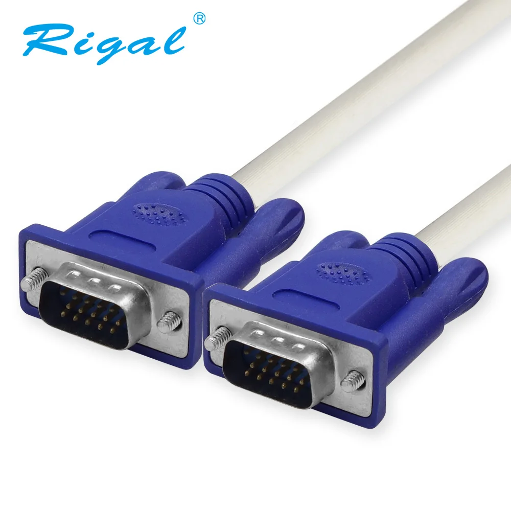 

Rigal 1080P 15PIN 3+4 VGA Cable Gold-plated Connector 1.5M 3M 5M 10M VGA to VGA Cable For Computer Projector Monitor Screen