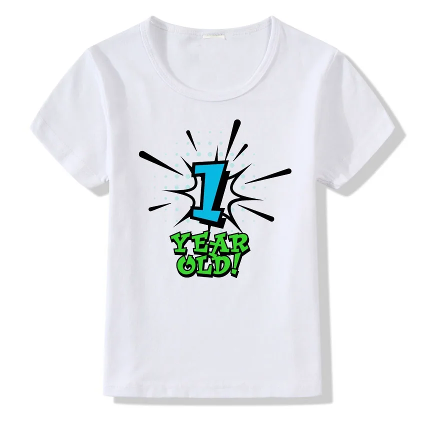 

Number Print T Shirt Cotton Polyester Short Sleeve Girls Shirts For 1-12Y