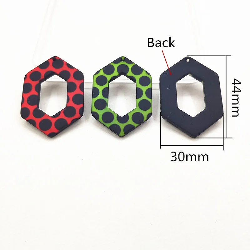 New arrival! 44x30 mm 50pcs Rubber hexagon beads for Jewelry Accessories/Hand Made Jewelry DIY