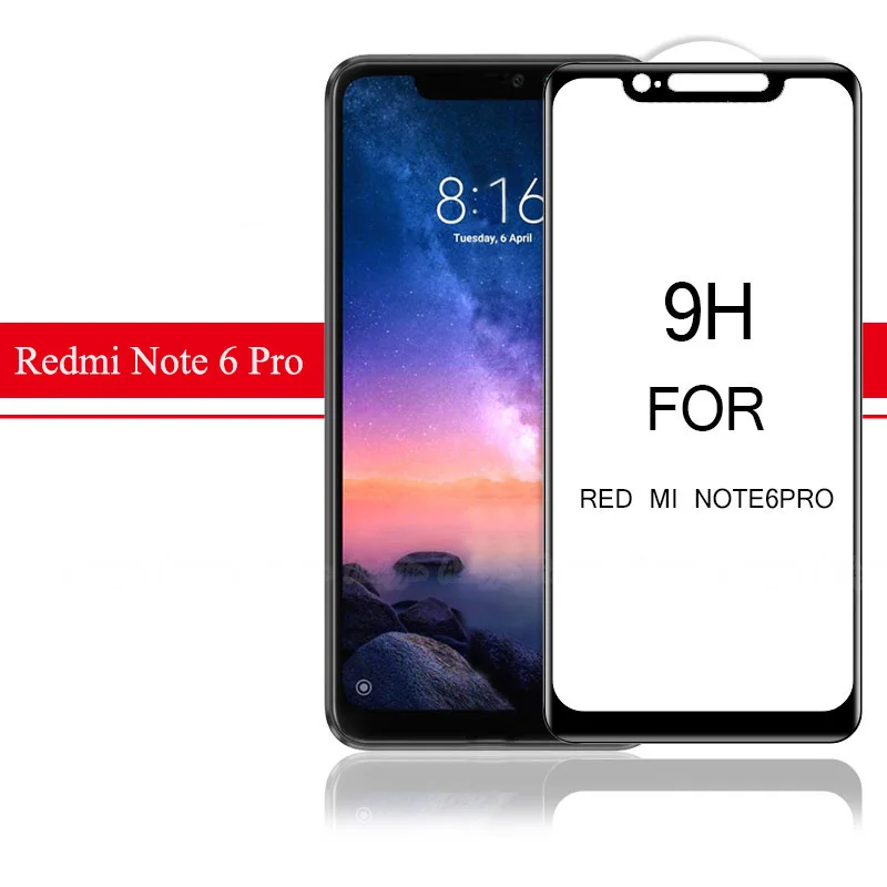 5D закаленное стекло с холодной резьбой для Xiaomi Redmi Note 7 6 Pro 3D полное покрытие небьющиеся края протектор экрана Redmi Note 5 Pro - Цвет: For Redmi Note 6 Pro