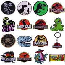 

Excellent Quality Tyrannosaurus Rex Velociraptor Enamel Pin Dinosaur Brooches Raptor Horror Animal Badge New Year Gifts for Boys