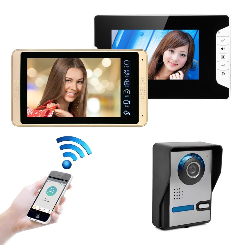 DIY 7 дюймов WiFi интеллектуальные Проводные видео входные двери домофон система с непромокаемой камерой безопасности дверной звонок ночного видения