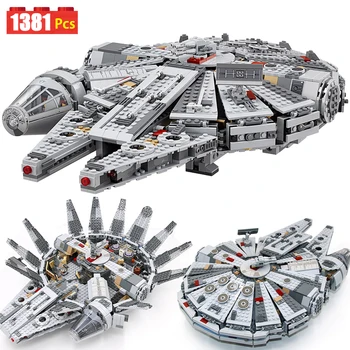 

1381PCS Star Movie Wars Set Force Awakens Millennium 79211 Falcon Model Building Blocks With Figures Bricks Toys For Kids Adult