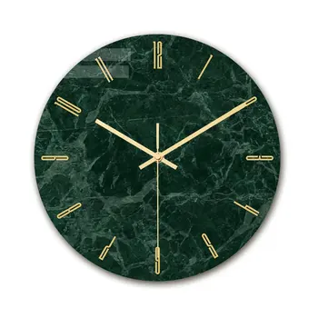 

Modern light luxury wall clock marble texture clock home bedroom decoration clock acrylic lasting printing Tv Wall decoration