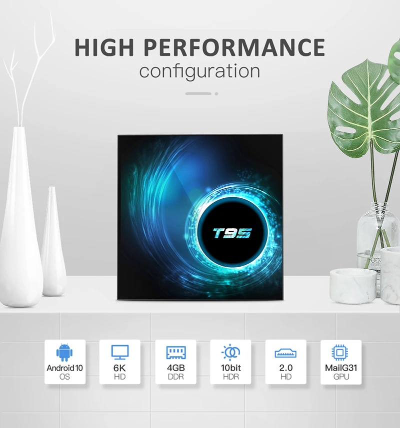 T95 Смарт ТВ приставка Android 10,0 4 Гб 64 Гб Allwinner H616 четырехъядерный 1080P H.265 4K медиаплеер 6K телеприставка PK S905X3 ТВ приставка