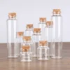 12 pieces/lot 10ml 15ml 20ml 25ml 30ml 40ml 45ml 50ml 55ml 60ml Glass Bottles With Cork Stopper Spice Jars Glass Vessels Crafts 4