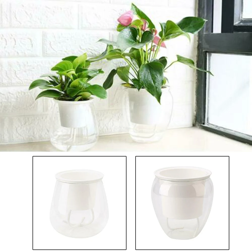 Flower Pot Plant Self Watering Planter Water Storage Green Home Garden Decor