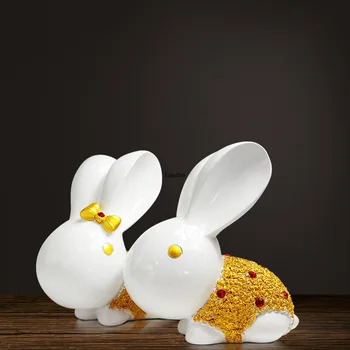 

Childrenundefineds room decorations bedroom creative lovely resin cartoon rabbit home decoration accessories modern