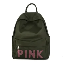 Women Waterproof Oxford Backpack With PINK Sequins Large Capacity Girl Travel Bag Tote Packbag