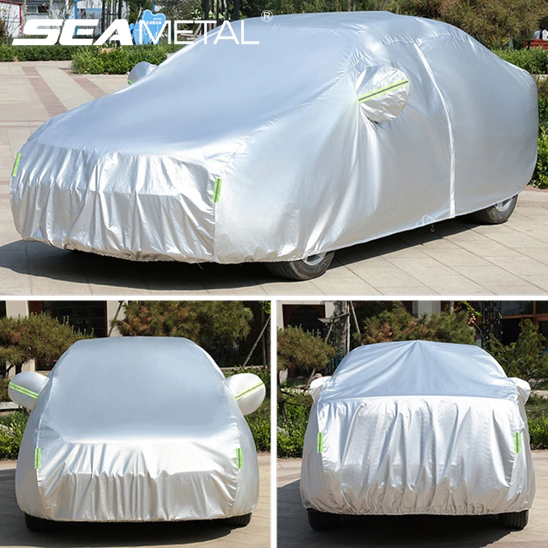 SEAMETALCarCoverwithSideZipperOutdoorCarSunShadeProtector