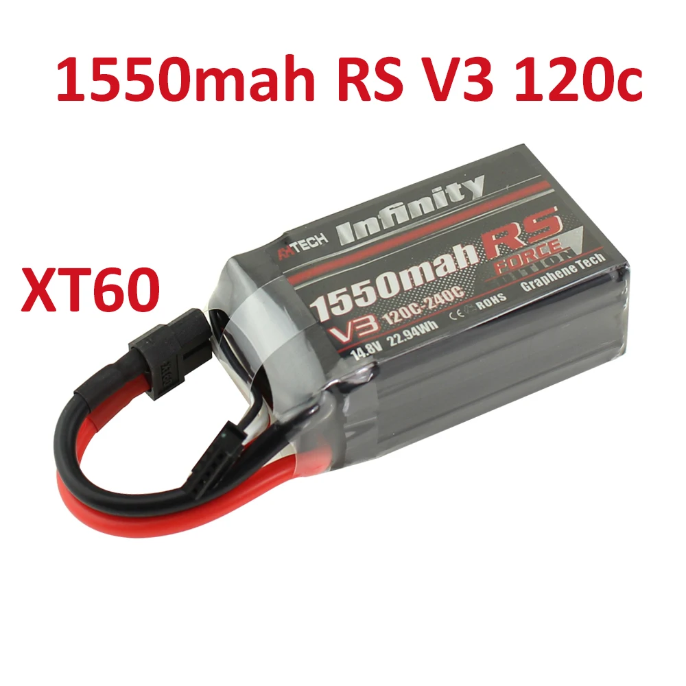 Аккумулятор Infinity 4S LiPo 1550mAh RS R5 V3 1500mAh 1150mah 120C 110C 14,8 V с разъемом SY60 XT60 RC Lipo - Цвет: 1550mah RS V3 120C