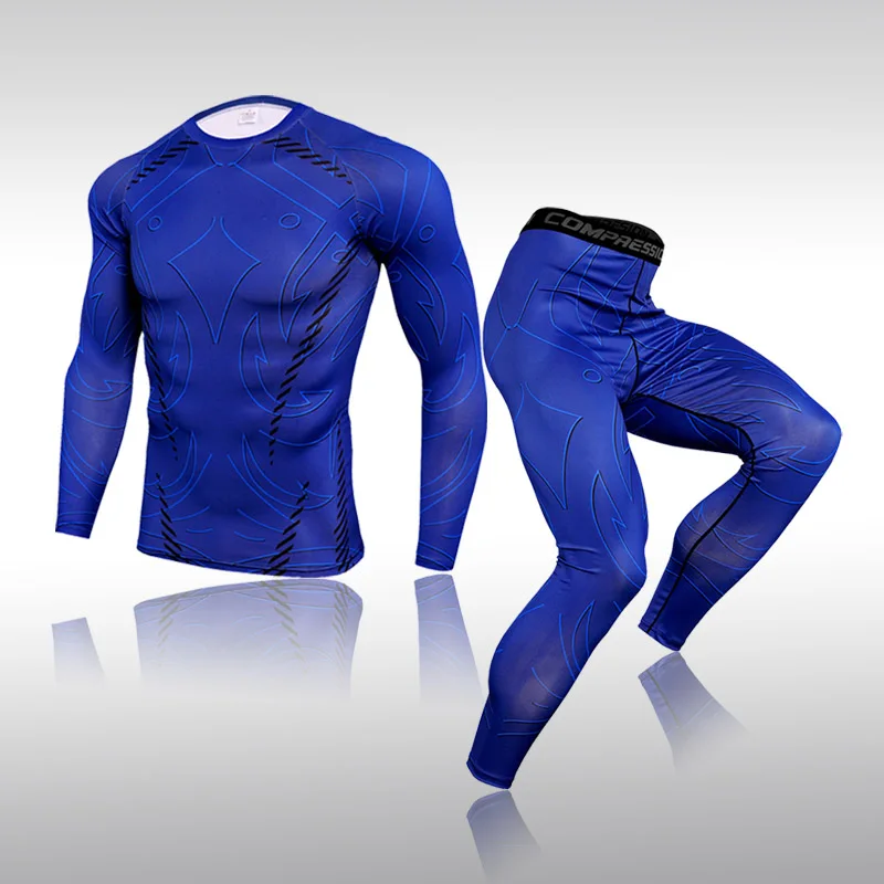 

Men's Clothing Winter Base Layer Sweatsuit Long Johns Thermal Underwear 2-Pcs/Set Compression Shirt Pants Fitness Workout Set
