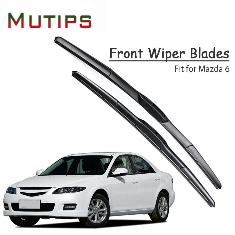 1Set Rubber Car Front Wiper Blade Kit For Mazda 6 2016 2015 2014 2013