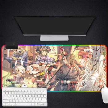 

RGB Mouse Pad Large Gaming Luminous Waterproof Non-slip Rubber Desk Mat Nebula Anime Mousepad Computer Laptop Keyboard Desk Pad