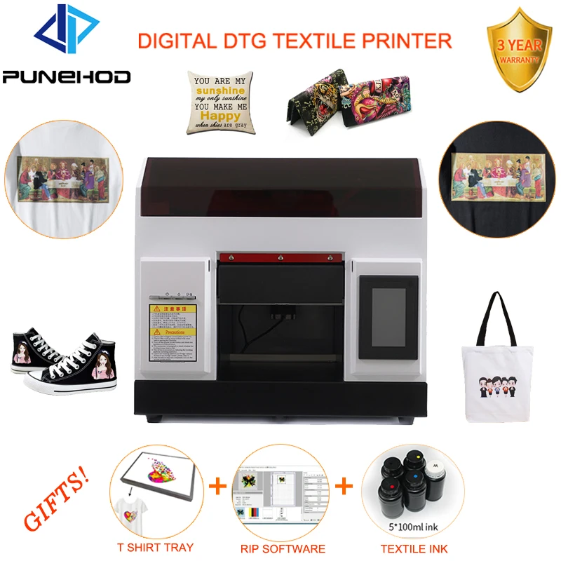 Punehod A4 размер UV/DTG Принтер DIY футболка печатная машина EPSON R330/L800 печатающая головка
