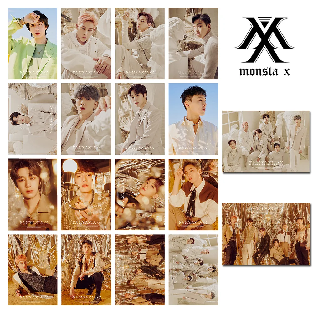 16 шт./компл. Kpop Monsta X Photocard Group новый альбом Fanasia Lomo Card открытка HD фотоальбом печать