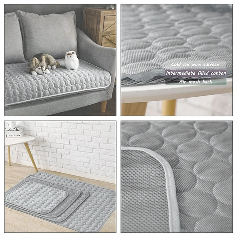 Breathable Cotton Cushion Cool Pad Cooling Mat Pet Mat Durable Heat Relief Summer Mat Bed