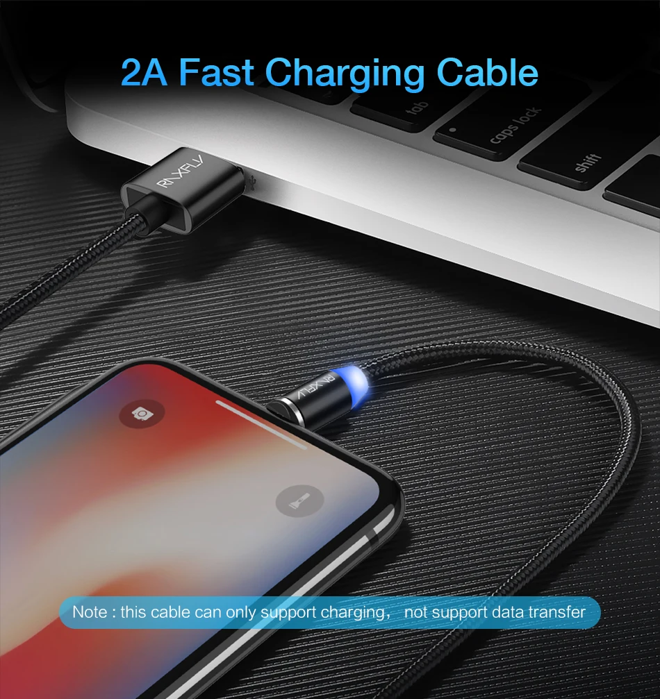 RAXFLY Магнитный кабель Micro usb type C кабель для iPhone samsung Android мобильный телефон Кабо Быстрая зарядка магнит зарядное устройство провод шнур
