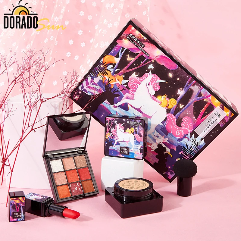 Doradosun Beauty Makeup Set Four Pieces Multicolor Eye Shadow Pallete Lipstick Air Cushion BB Cream Foundation | Красота и здоровье