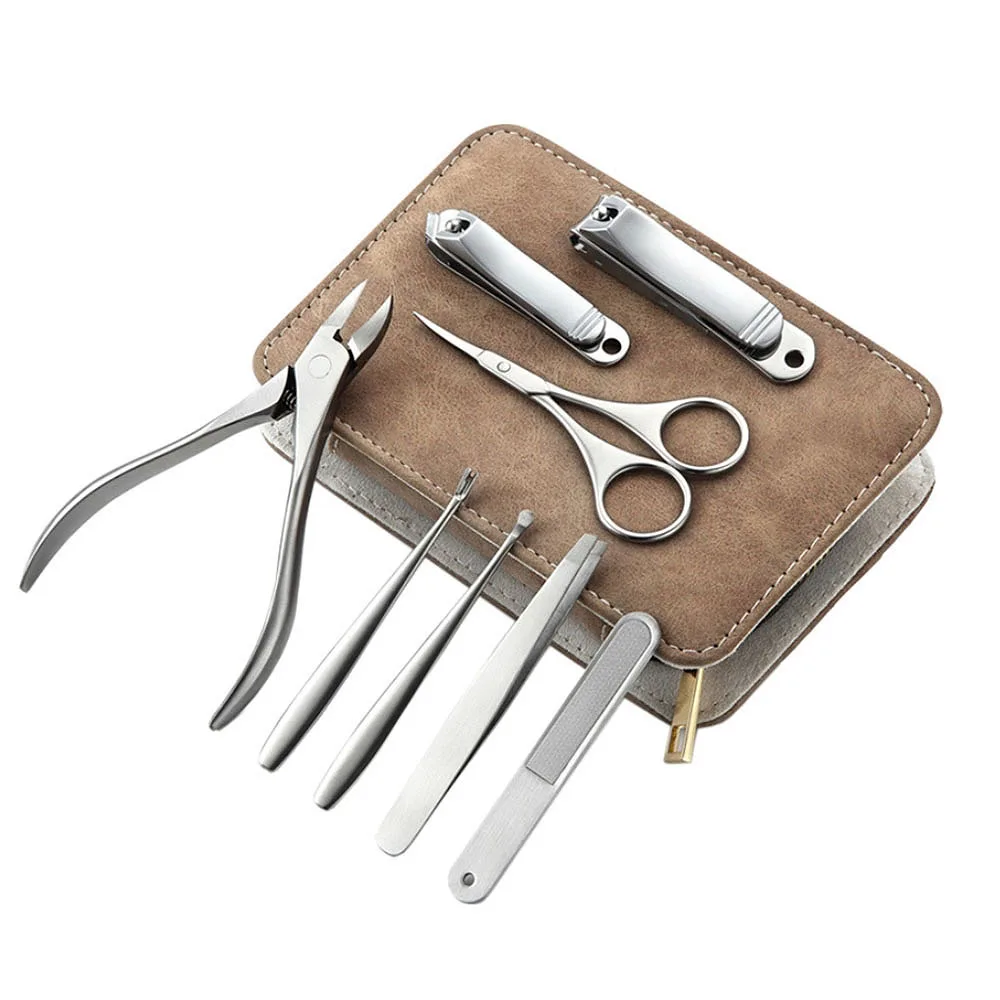 8 in1 Nail Clipper Set Stainless Nail Clippers Cutter Cuticle Utility Tools Nail Care Grooming