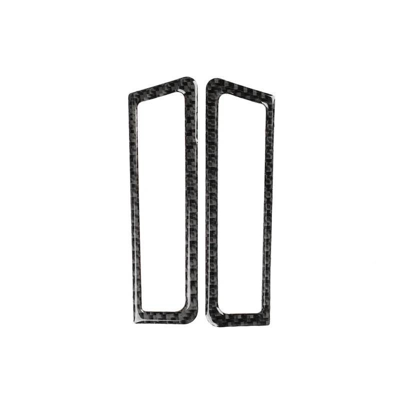 2PCS Car styling Carbon Fiber Sticker Front A-Pillar Air Vent Outlet Cover Trim Strip Sticker For Infiniti Q50 Q60 - Название цвета: Черный