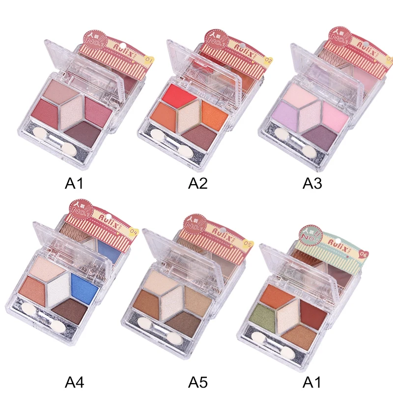 5 Colors Matte Eyeshadow Pallete Waterproof Long-lasting Glitter Eye Shadow Palette Cosmetic Portable Beauty Eye Makeup