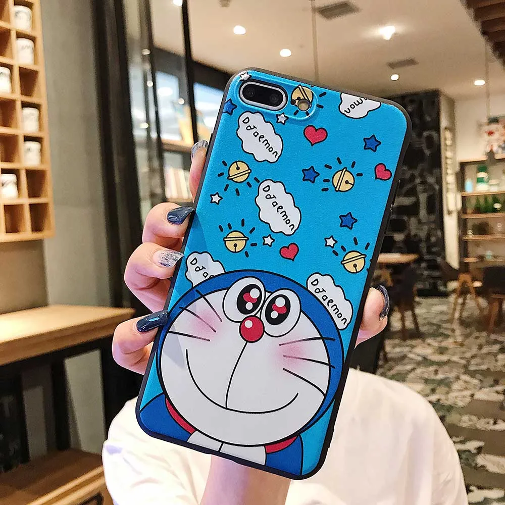 Для iphone 11 чехол Doraemon силиконовый чехол для телефона с ремешком для iphone 6 7 8TPU мягкий чехол для iphone X 11 XR мобильный телефон - Цвет: only phone case