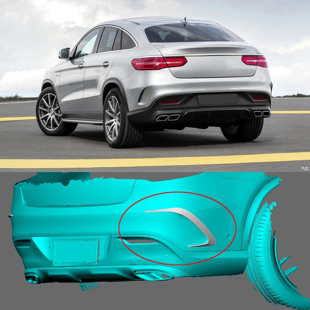 Задний бампер GLE Class из углеродного волокна Декоративные крылья заднего бампера