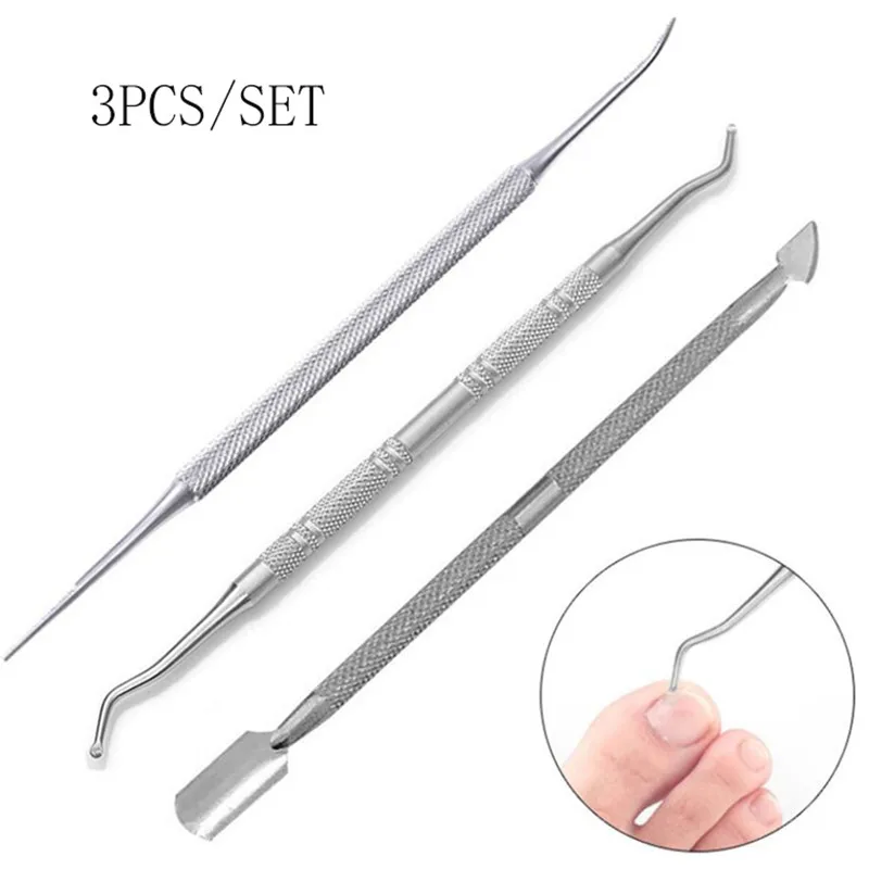 3pcs Toe Nail Care Hook Ingrown Double Ended Correction Lifter File Manicure Pedicure Toenails Clean Foot Tool | Красота и здоровье