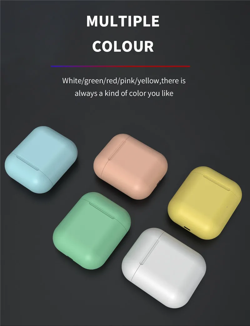 Macaron TWS, Bluetooth 5,0, беспроводные стерео наушники с басами, спортивные наушники для близнецов, яркие цвета, InPods12 для IPhone