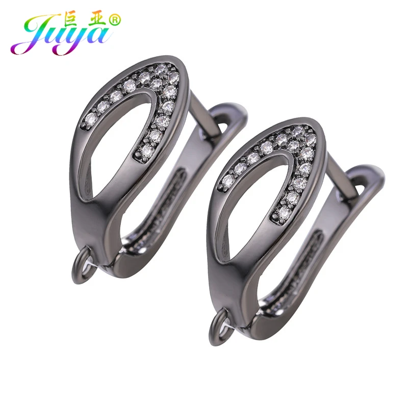 Metal Black Juya DIY серьги аксессуары поставки золото/серебро креативный крепеж обруч серьги крючки для женщин Мода висячие серьги - Цвет: Metal Black