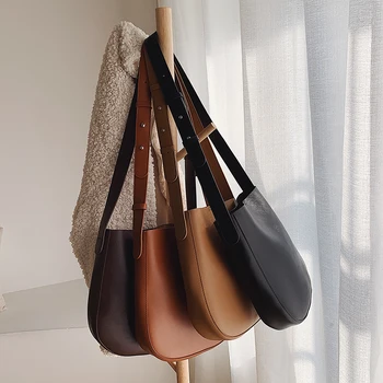 

Fashion solid PU leather women's Shoulder Tote Bag sac a main femme crossbody bags for women Simple messenger bag handbags
