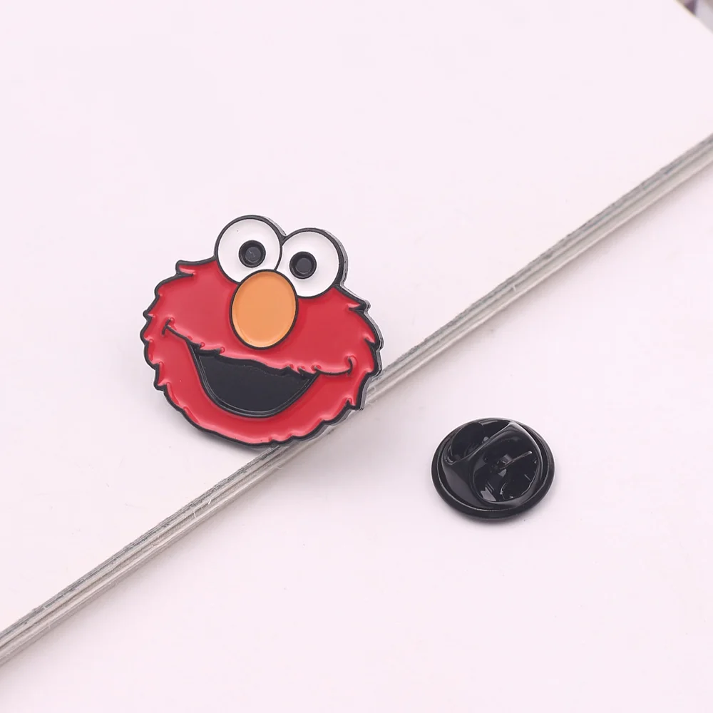 Улица Сезам, значок Elmo, печенья, монстр, металл, аниме Мультяшные броши, лацкан, булавка, эмаль, брошь, аксессуары для косплея, подарки - Окраска металла: Red 2