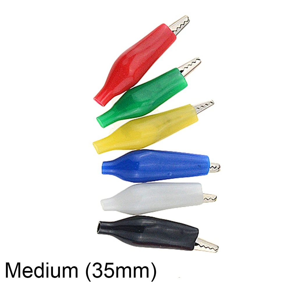

10PCS 35MM Medium Insulation Boot Metal Alligator Clip Electric Test Lead Colorful Medium crocodile clip 6 Color