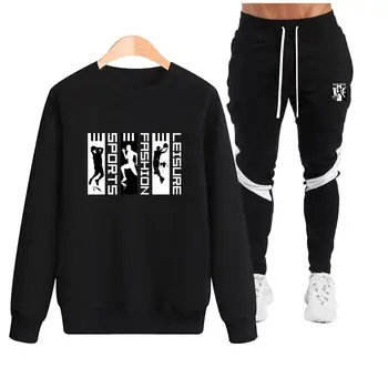 

Sports youth LGOG fashion casual hoodless sweater fashion sportswear lining thick sweatshirt + pants sports suit