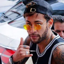 Neymar Солнцезащитные очки Мужские брендовые дизайнерские маленькие оправа для очков многогранник прозрачные солнцезащитные очки Женские винтажные солнцезащитные очки Шестигранная металлическая оправа